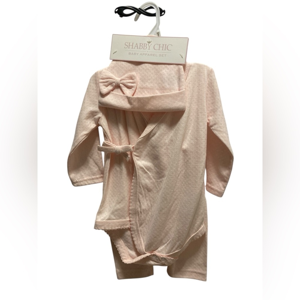 Shabby Chic Infant Outfit layette  in Soft Pink 9-12 months